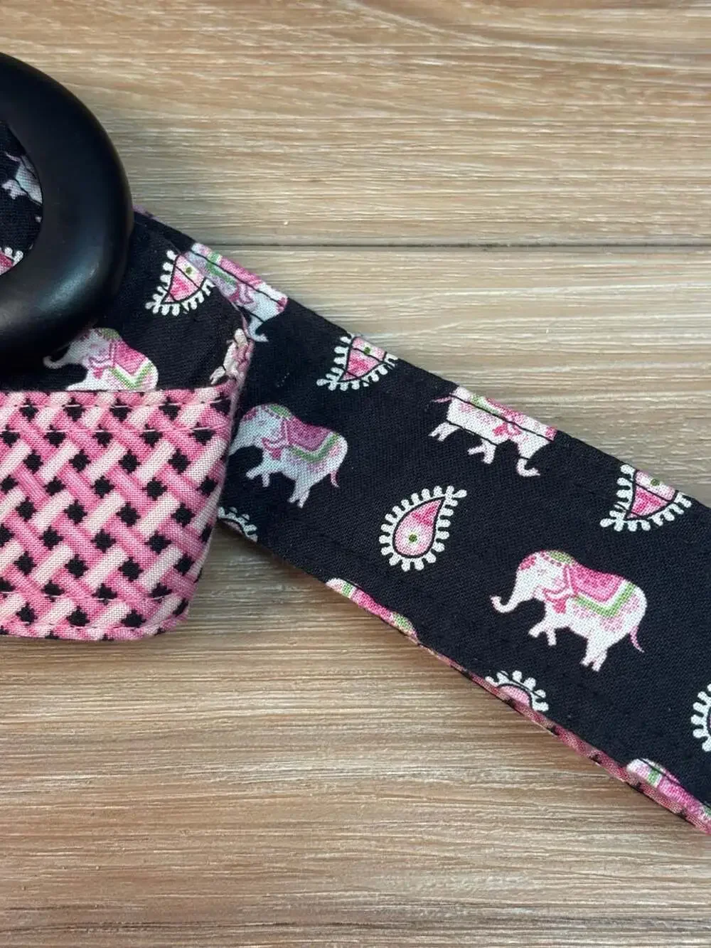Vera Bradley Pink Elephant Paisley Lattice Design Reversible Fabric Belt with Wo
